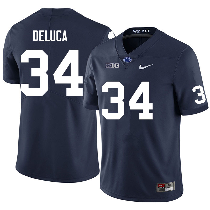 Men #34 Dominic DeLuca Penn State Nittany Lions College Football Jerseys Sale-Navy - Click Image to Close